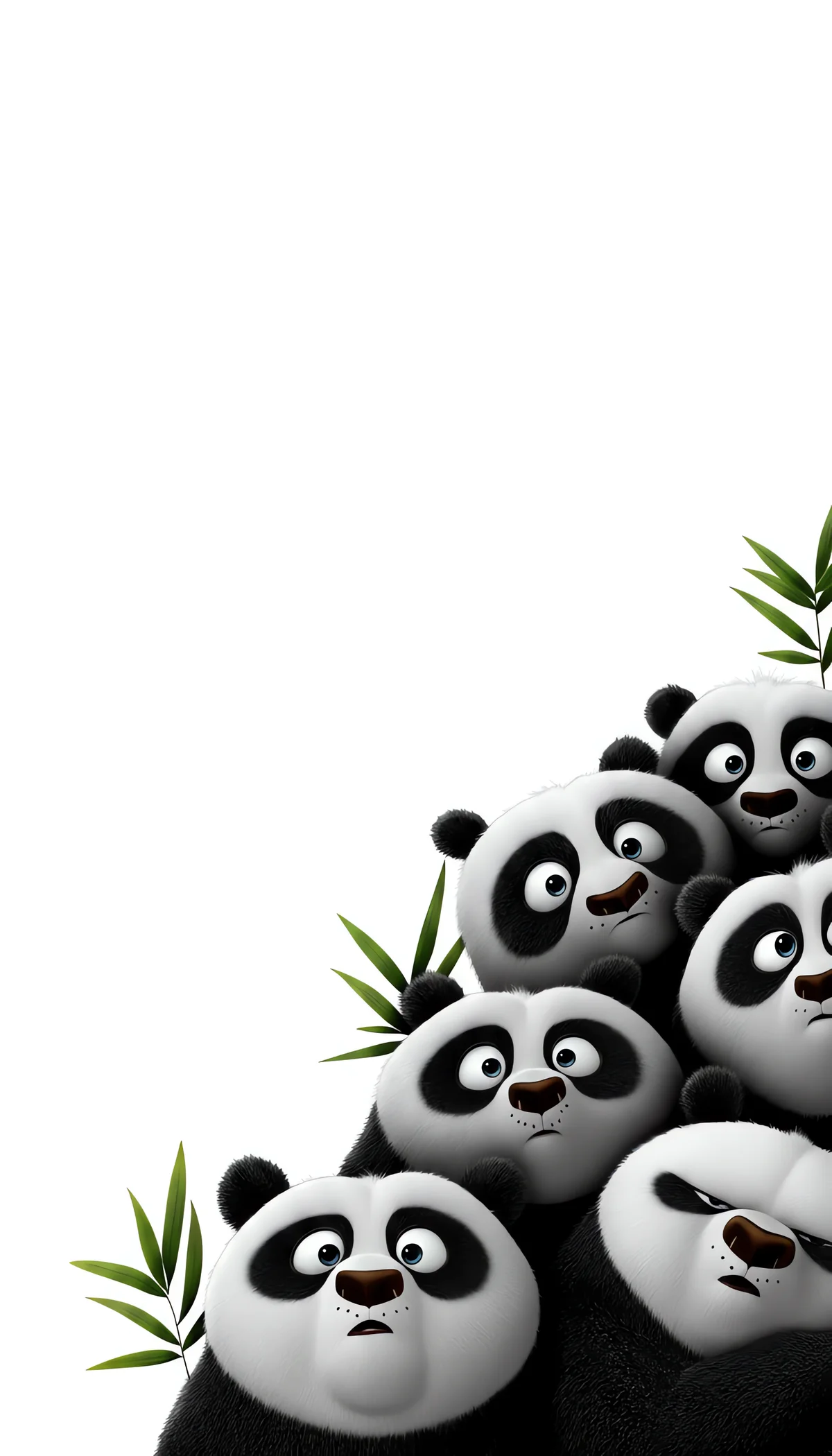 Cute Panda Cluster Bottom Corner Minimal White Space Wallpaper wallpaper - Panda Wallpapers | Picmaze
