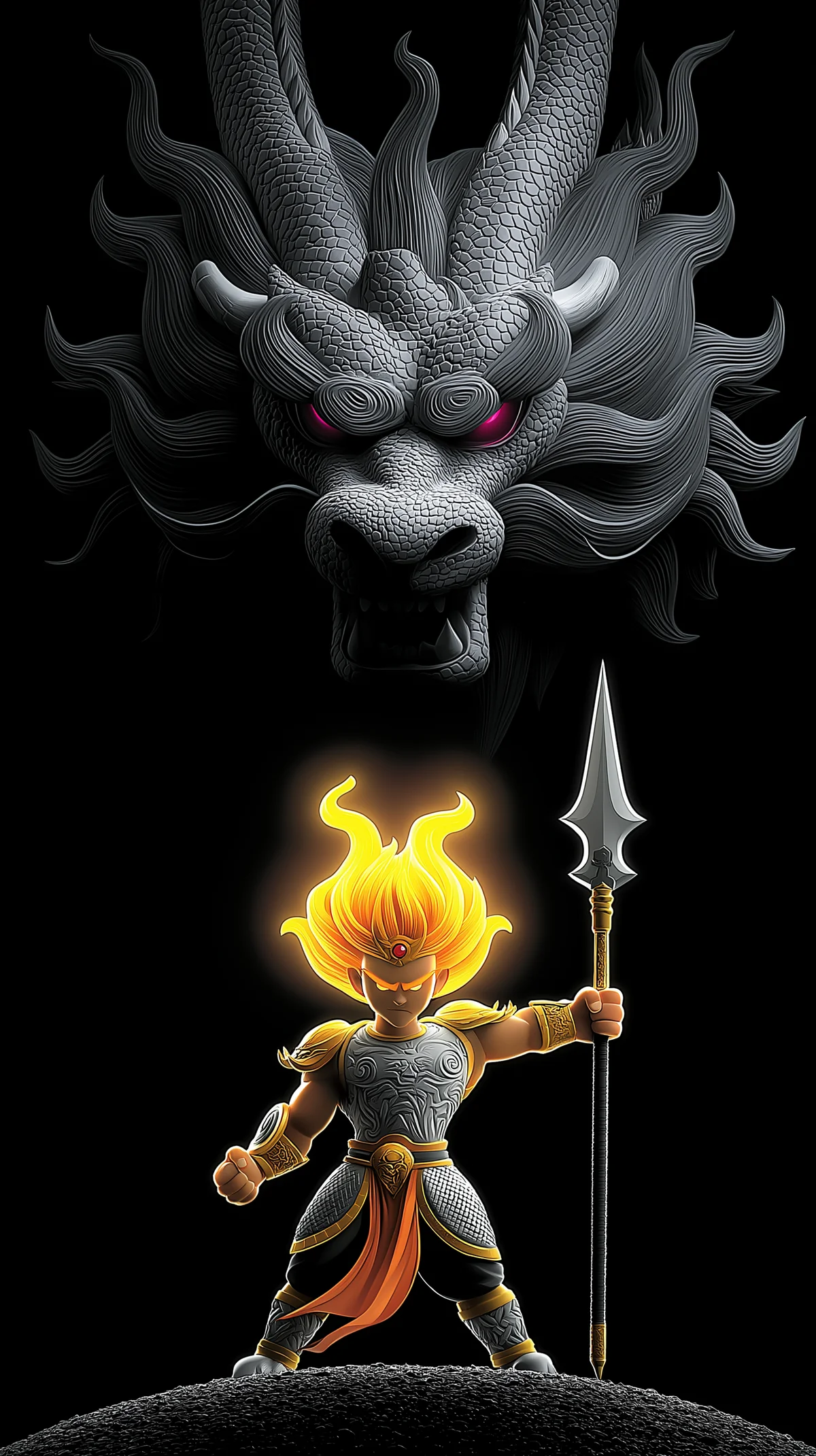 Fiery Warrior and Dragon Spirit Dark Fantasy 4K Wallpaper wallpaper - Fantasy Wallpaper | Picmaze