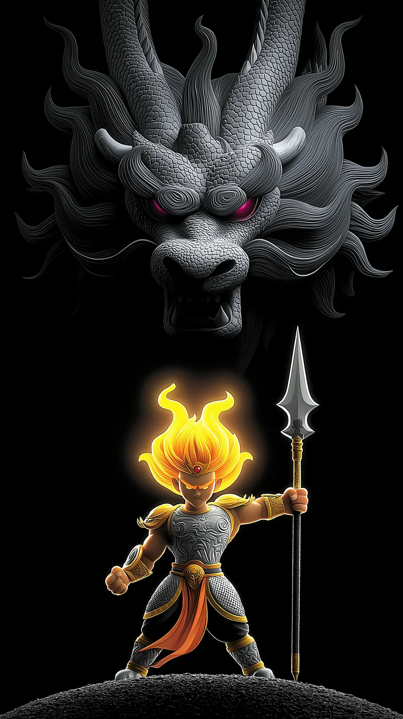 Fiery Warrior and Dragon Spirit Dark Fantasy 4K Wallpaper - Fantasy Wallpaper mobile Wallpaper | Picmaze