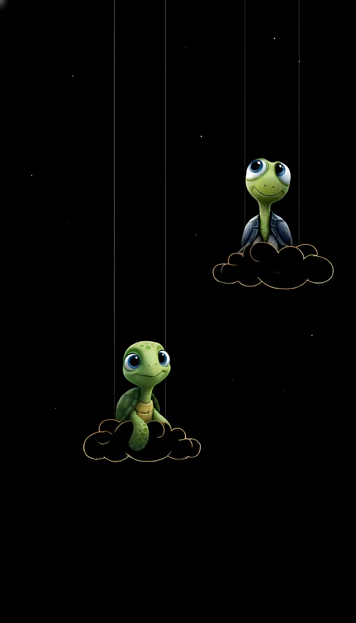 Cute Turtle on Hanging Clouds Dreamy Night Wallpaper wallpaper - Turtle | Picmaze