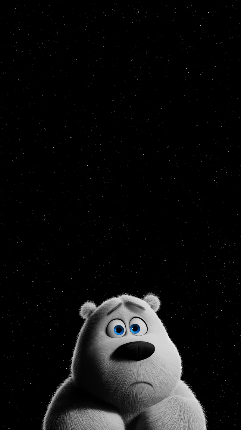 Sad Polar Bear Wallpaper Under a Dark Starry Sky - polar bear wallpapers mobile Wallpaper | Picmaze
