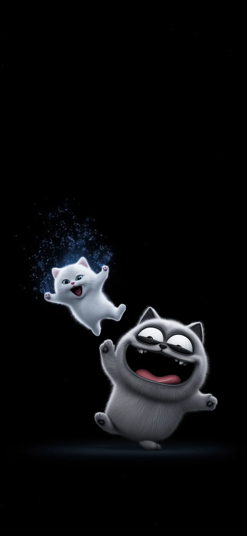 Cute Cats Dark Aesthetic 4K Cartoon iPhone Wallpaper - ios wallpapers mobile Wallpaper | Picmaze