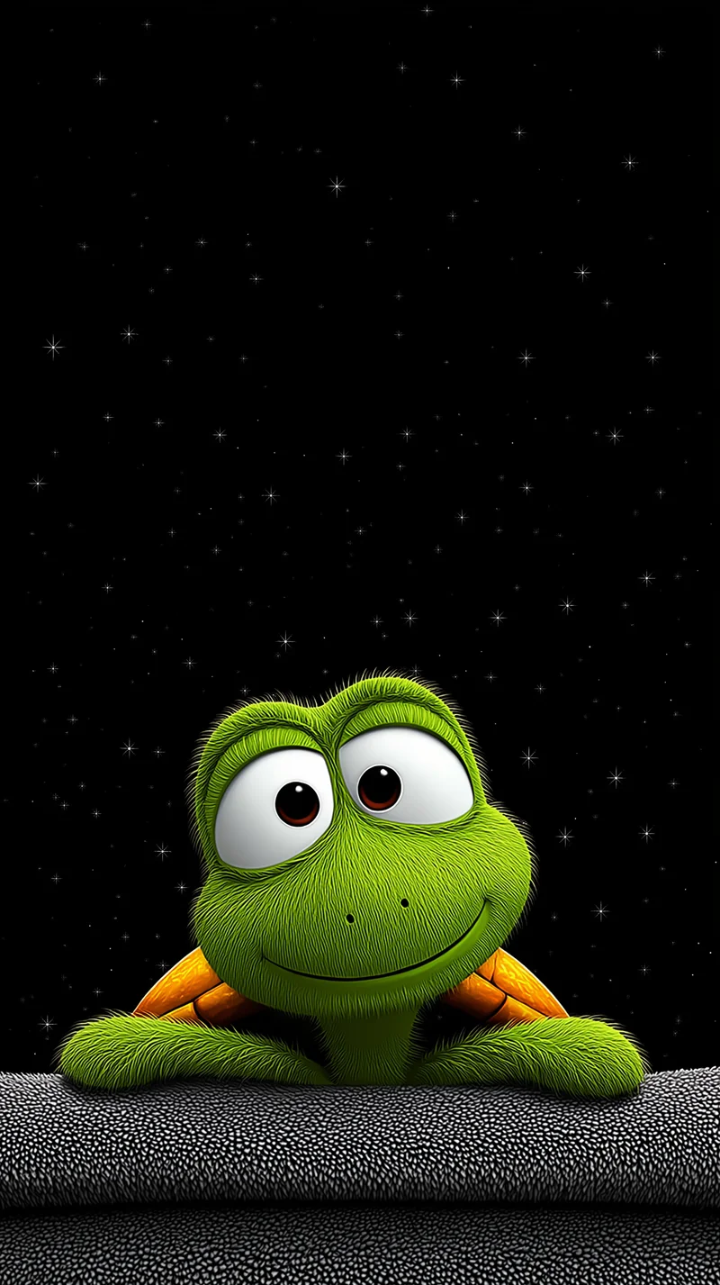 Cute Green Turtle Under Stars Minimal Dark Wallpaper - Turtle mobile Wallpaper | Picmaze