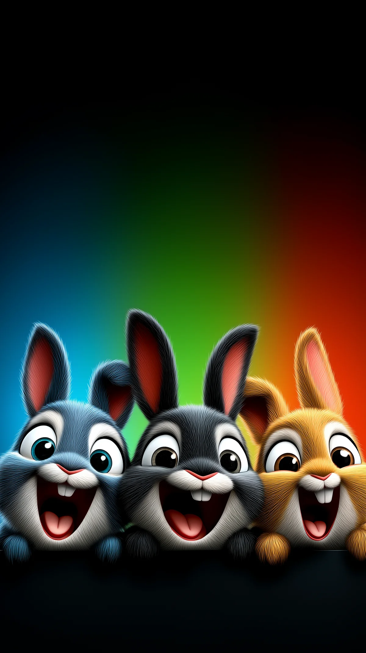 Happy Bunny Friends Wallpaper with Colorful Gradient Background wallpaper - Bunny Wallpapers | Picmaze