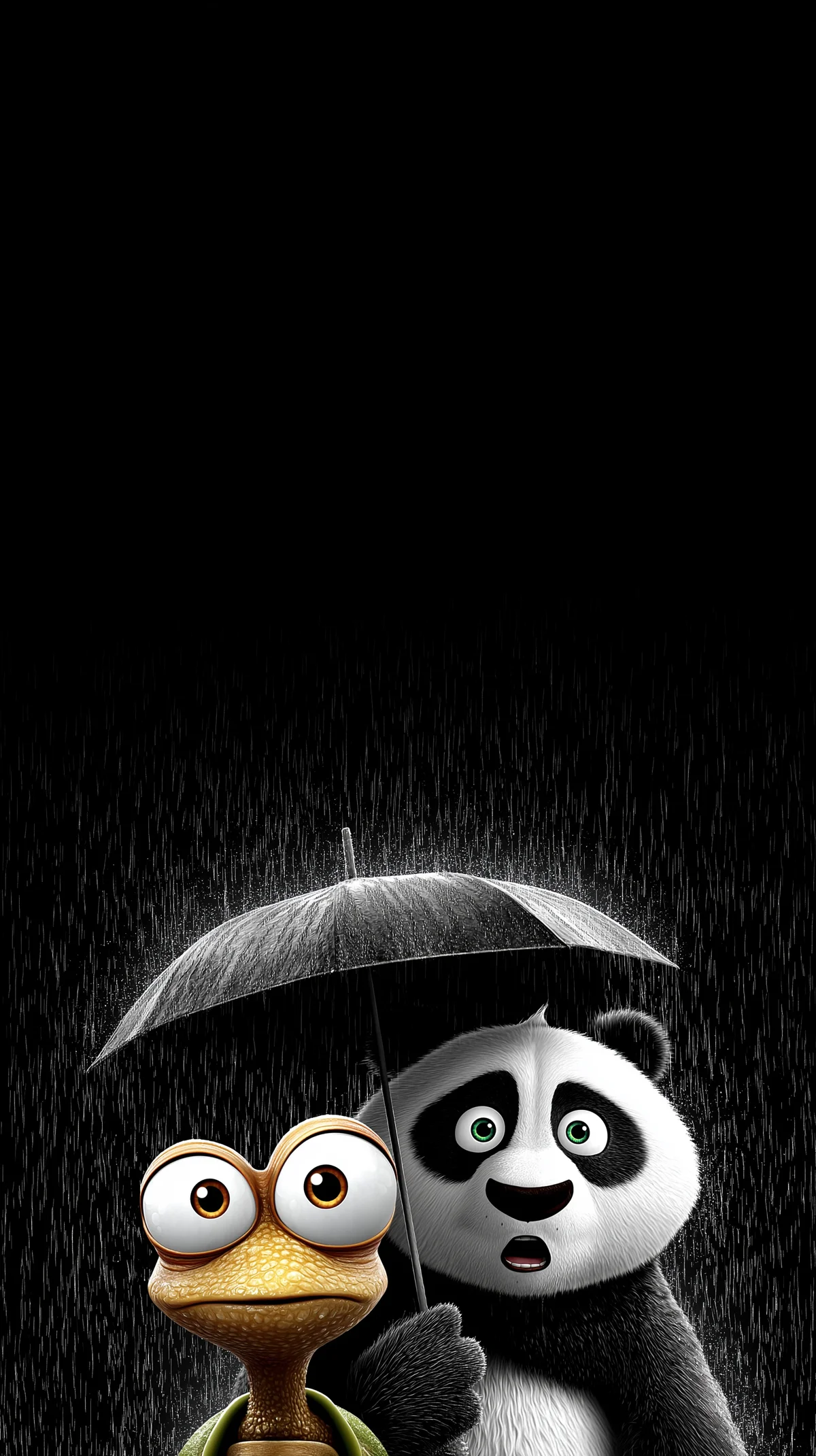 Cute Panda and Turtle Under Umbrella Rain 3D Wallpaper wallpaper - 3D Wallpaper | Picmaze