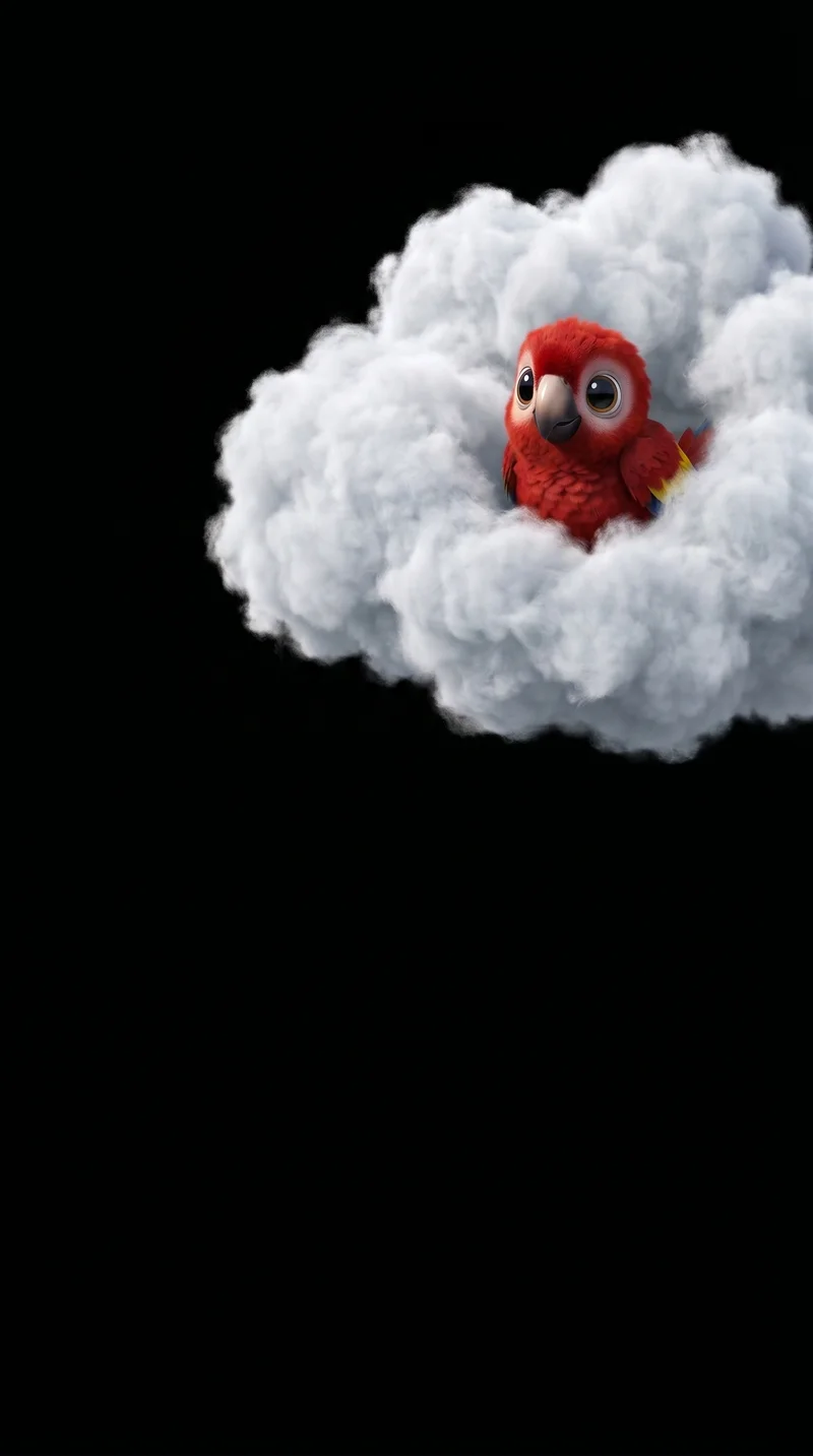 Minimal Red Baby Parrot Cloud Wallpaper for Phones - parrots mobile Wallpaper | Picmaze