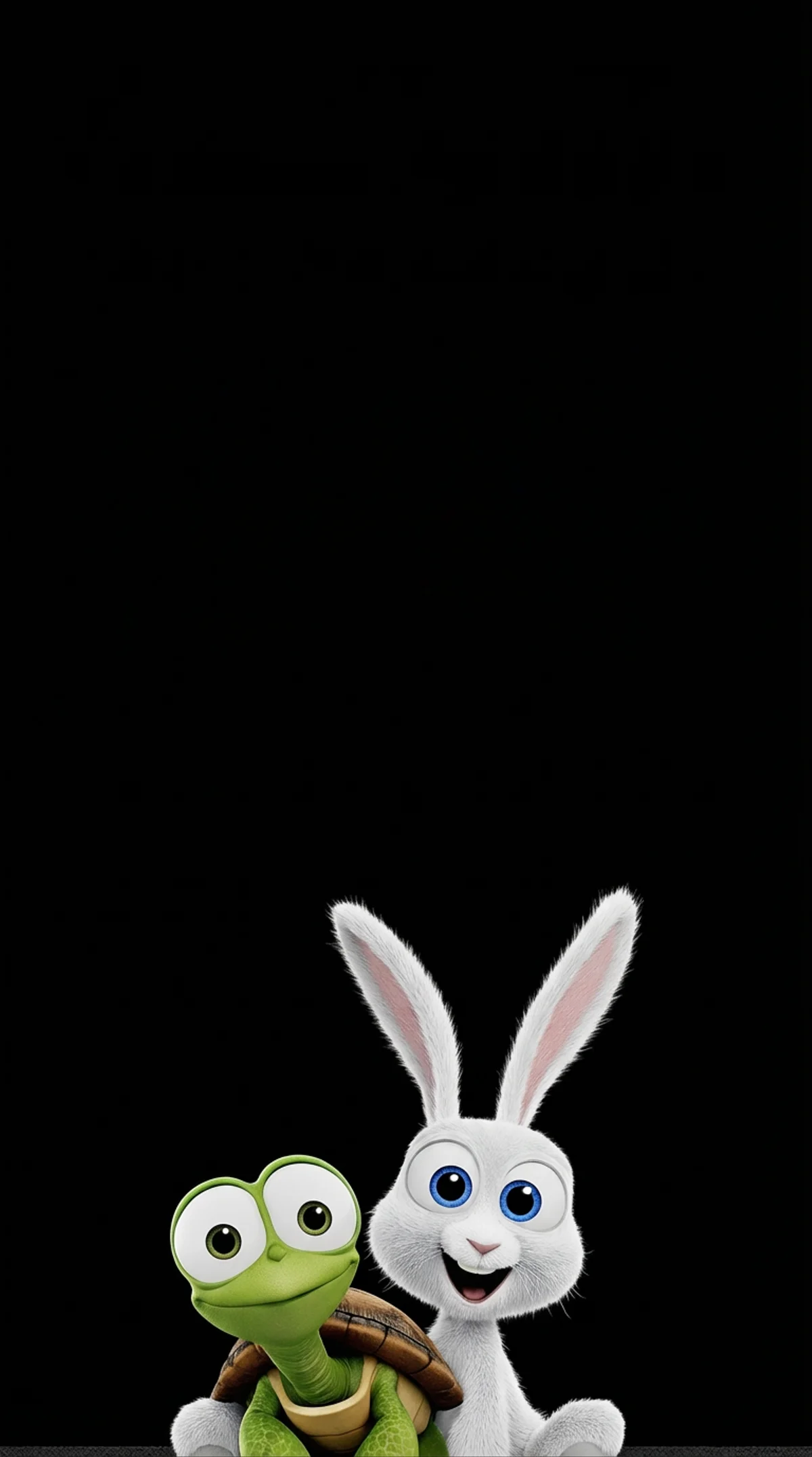 Cute Bunny and Turtle Happy Minimal Black Wallpaper 4K wallpaper - 3D Wallpaper | Picmaze