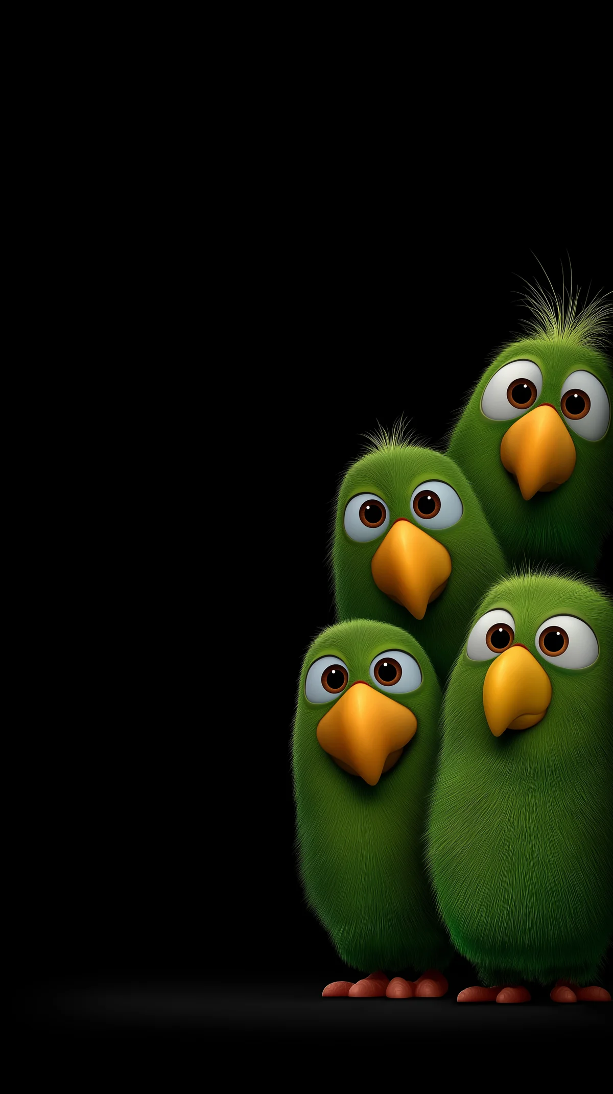 Cute Green Parrots Group Minimal Dark Wallpaper HD wallpaper - parrots | Picmaze