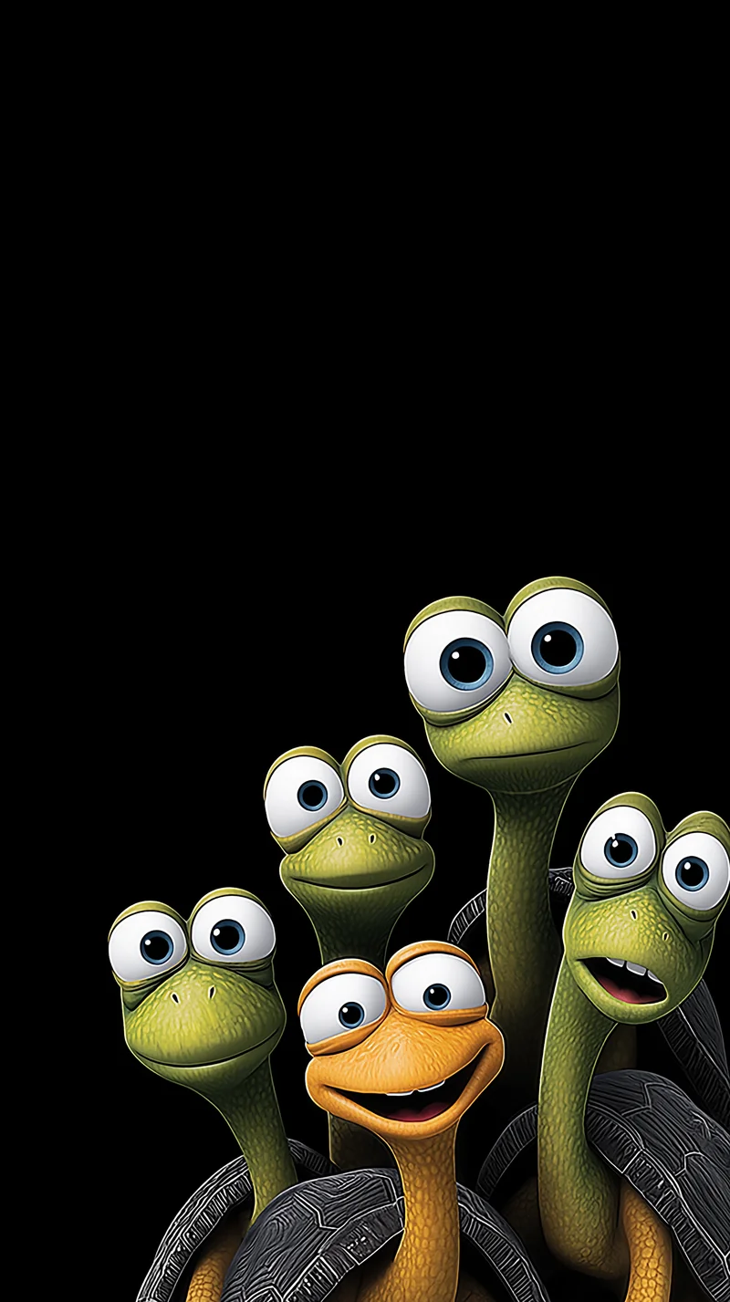 Cute Turtle Friends Close-Up Wallpaper 4K Dark HD - Turtle mobile Wallpaper | Picmaze