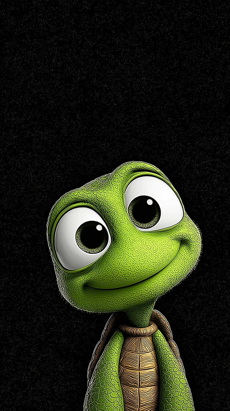 Big Eyed Cute Turtle Dark Aesthetic Phone Wallpaper - Turtle mobile Wallpaper | Picmaze