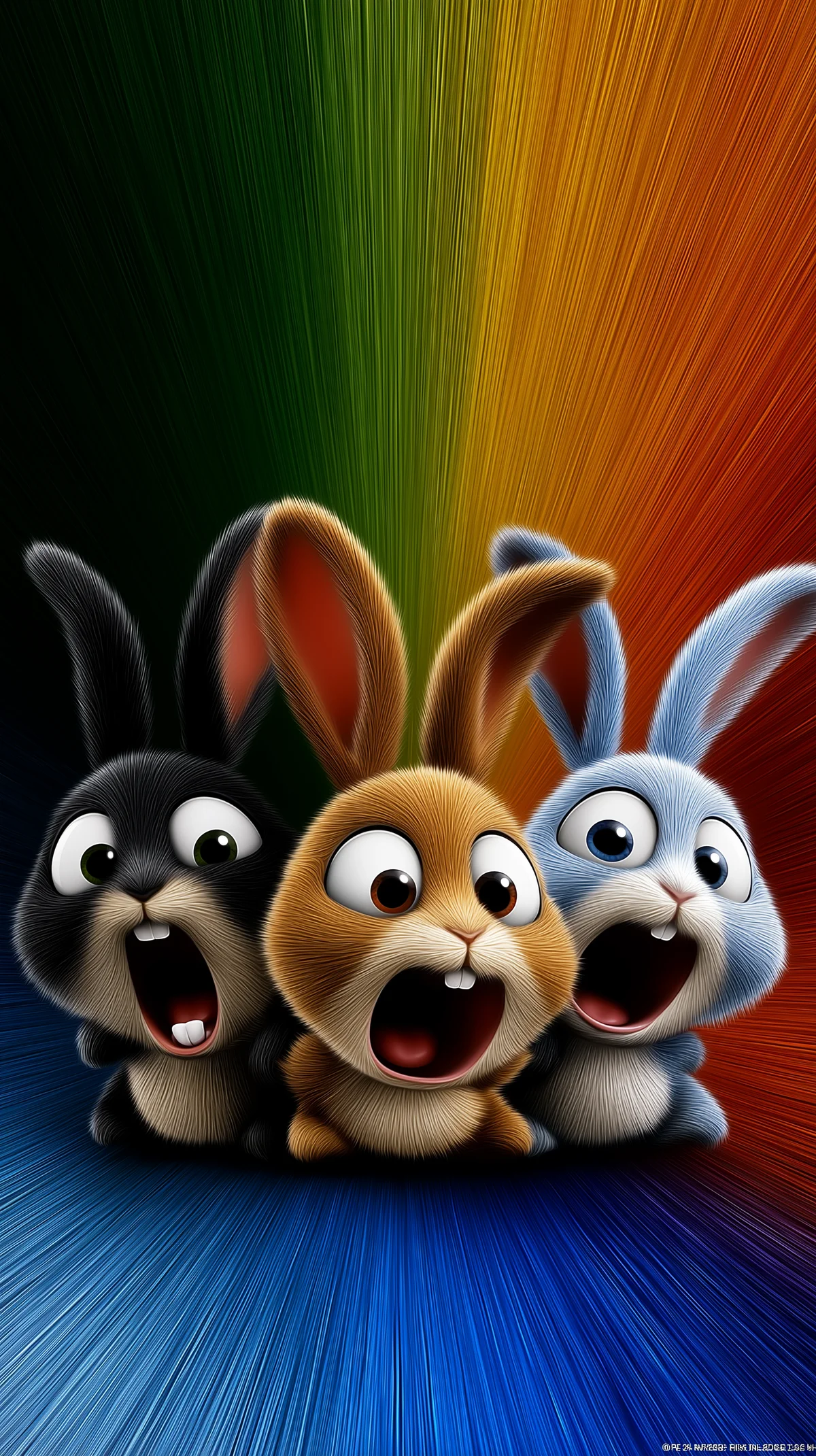 Energetic Bunny Wallpaper with Dynamic Rainbow Light Burst wallpaper - Bunny Wallpapers | Picmaze