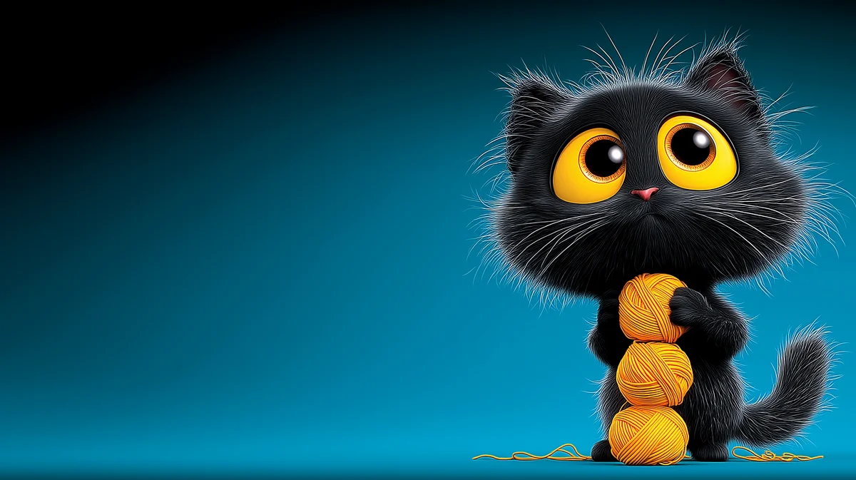 Big Yellow Eyed Black Kitten Cute Digital Art Wallpaper wallpaper - Cat Wallpapers | Picmaze