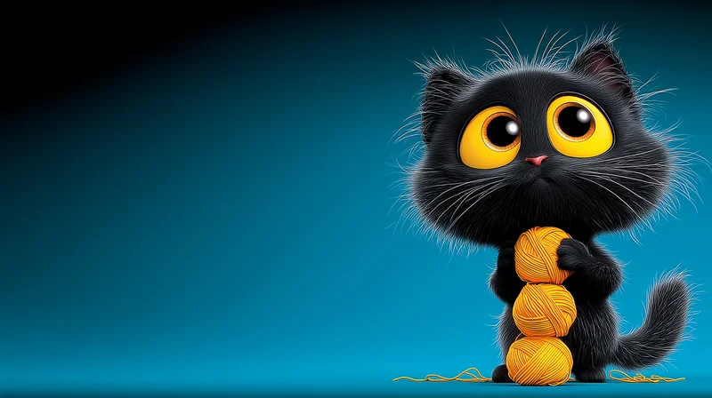 Big Yellow Eyed Black Kitten Cute Digital Art Wallpaper - Cat Wallpapers desktop Wallpaper | Picmaze