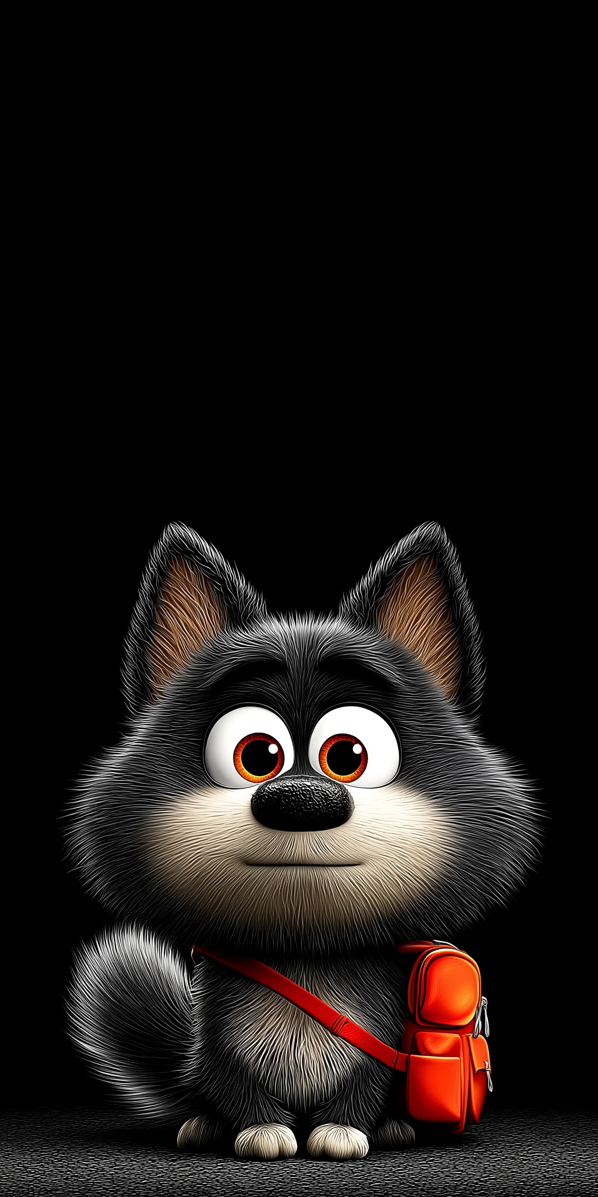 Cute Wolf Backpack Wallpaper for Minimal Dark Screens wallpaper - ios wallpapers | Picmaze