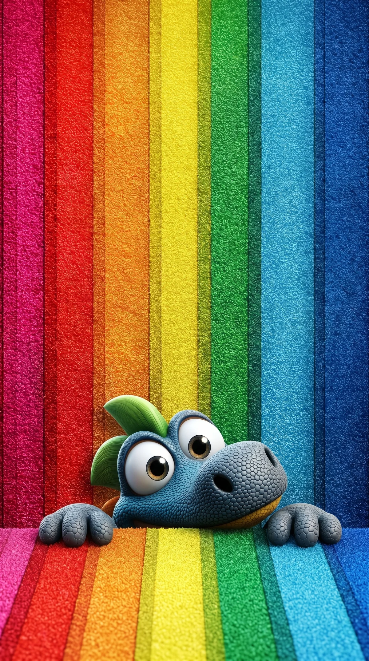 Rainbow Dinosaur Cartoon Wallpaper with Cute 3D Style wallpaper - Fantasy Wallpaper | Picmaze