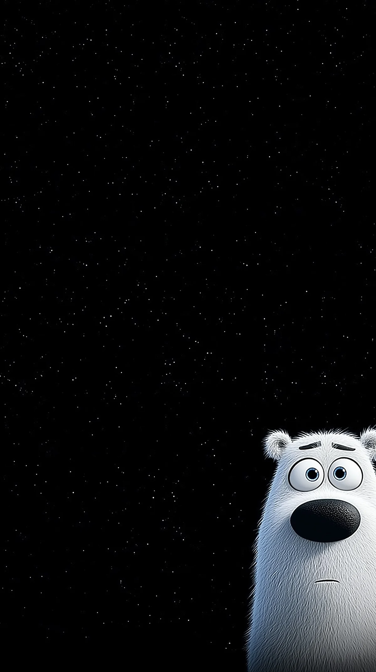 Lonely White Bear Under Starry Sky AMOLED Wallpaper wallpaper - polar bear wallpapers | Picmaze