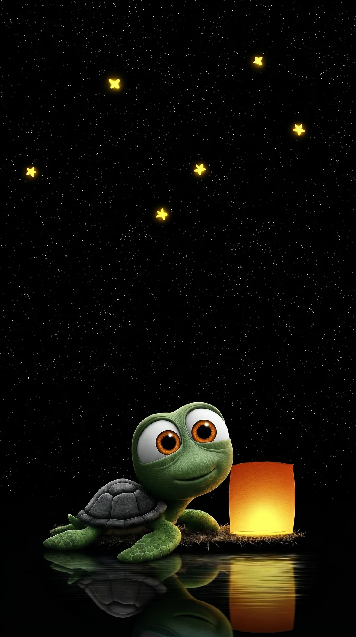 Cute Turtle and Lantern Starry Night Phone Wallpaper wallpaper - Turtle | Picmaze
