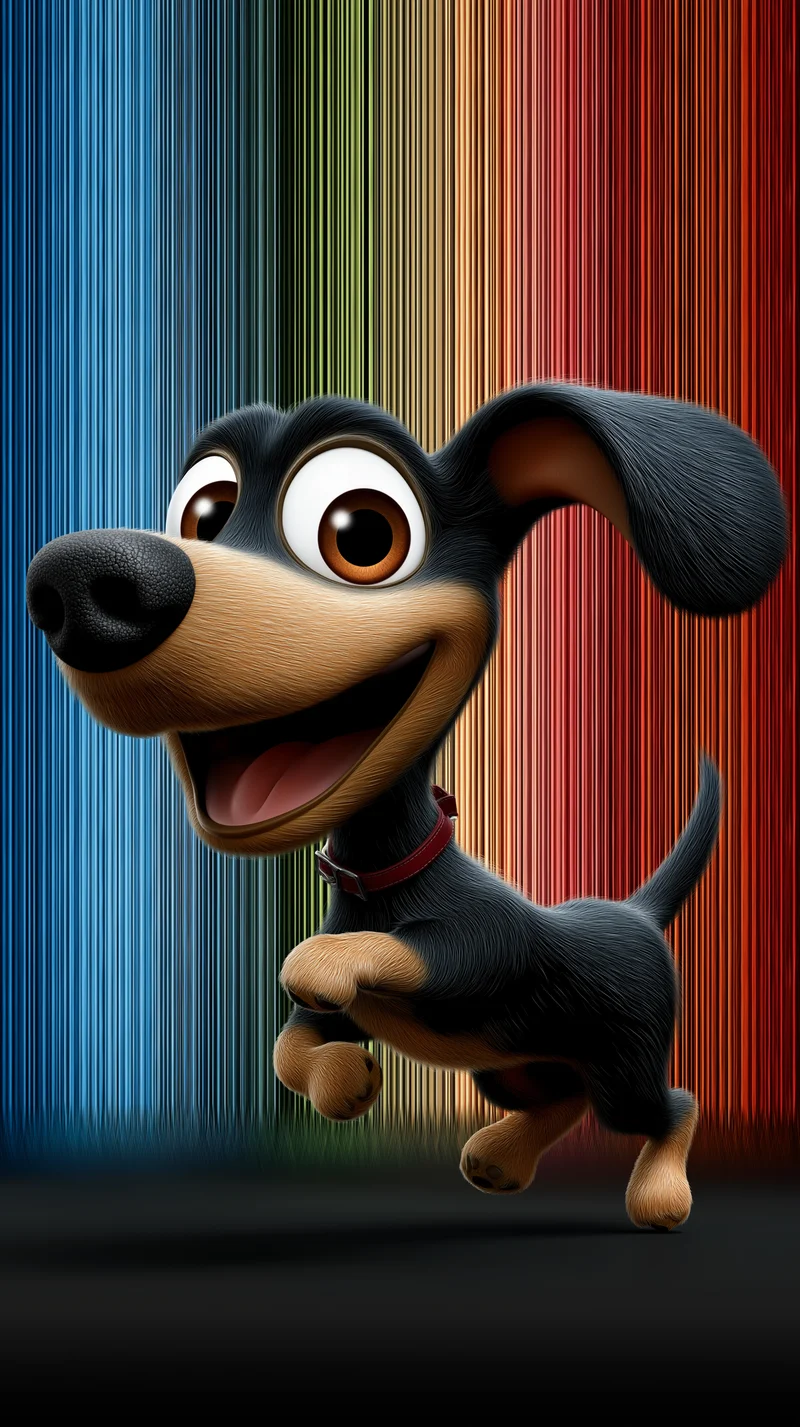 Happy Cartoon Dog Rainbow Lines Background HD Wallpaper - Dogs wallpaper mobile Wallpaper | Picmaze