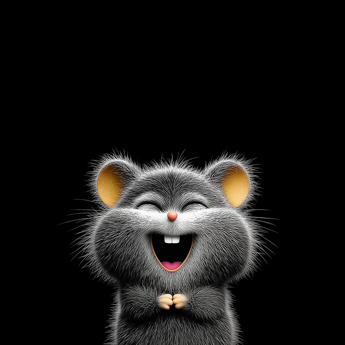 Laughing Cute Mouse Wallpaper with Black Minimal Background Profile Picture wallpaper - profile-pictures | Picmaze