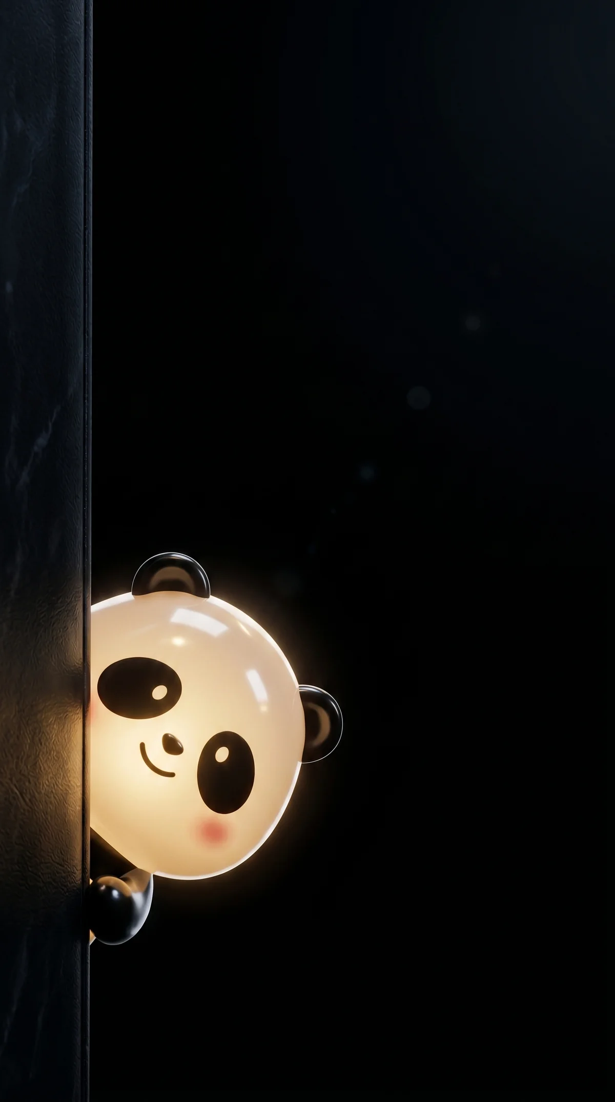 Peekaboo Panda Glow Wallpaper for Dark Phone Screens wallpaper - Panda Wallpapers | Picmaze