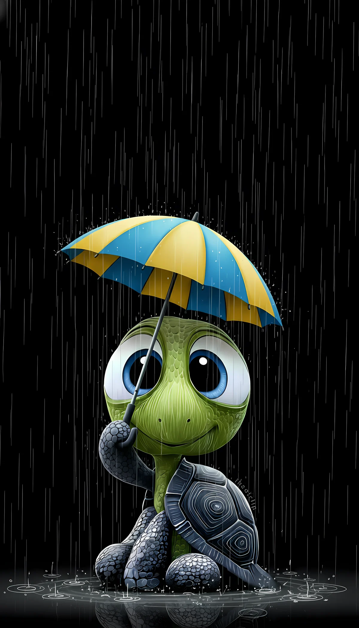 Cute Turtle with Umbrella Rain Dark Aesthetic Wallpaper wallpaper - Turtle | Picmaze