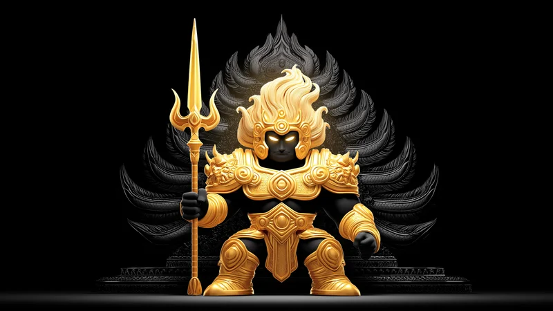 Golden Divine Guardian Wallpaper with Dark Mythic Throne - Fantasy Wallpaper desktop Wallpaper | Picmaze