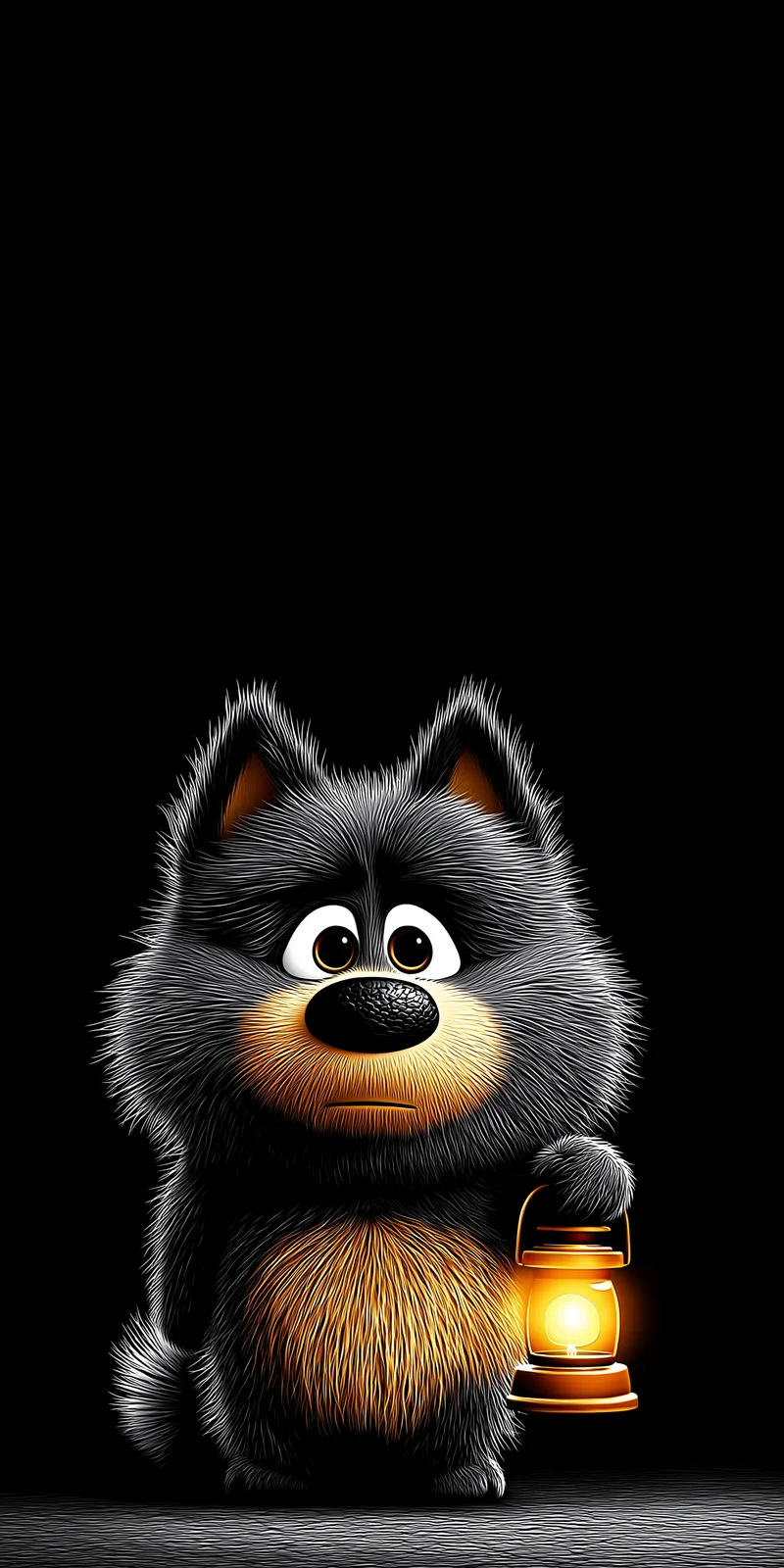 Lonely Cute Wolf Wallpaper with Lantern Glow Art - ios wallpapers mobile Wallpaper | Picmaze