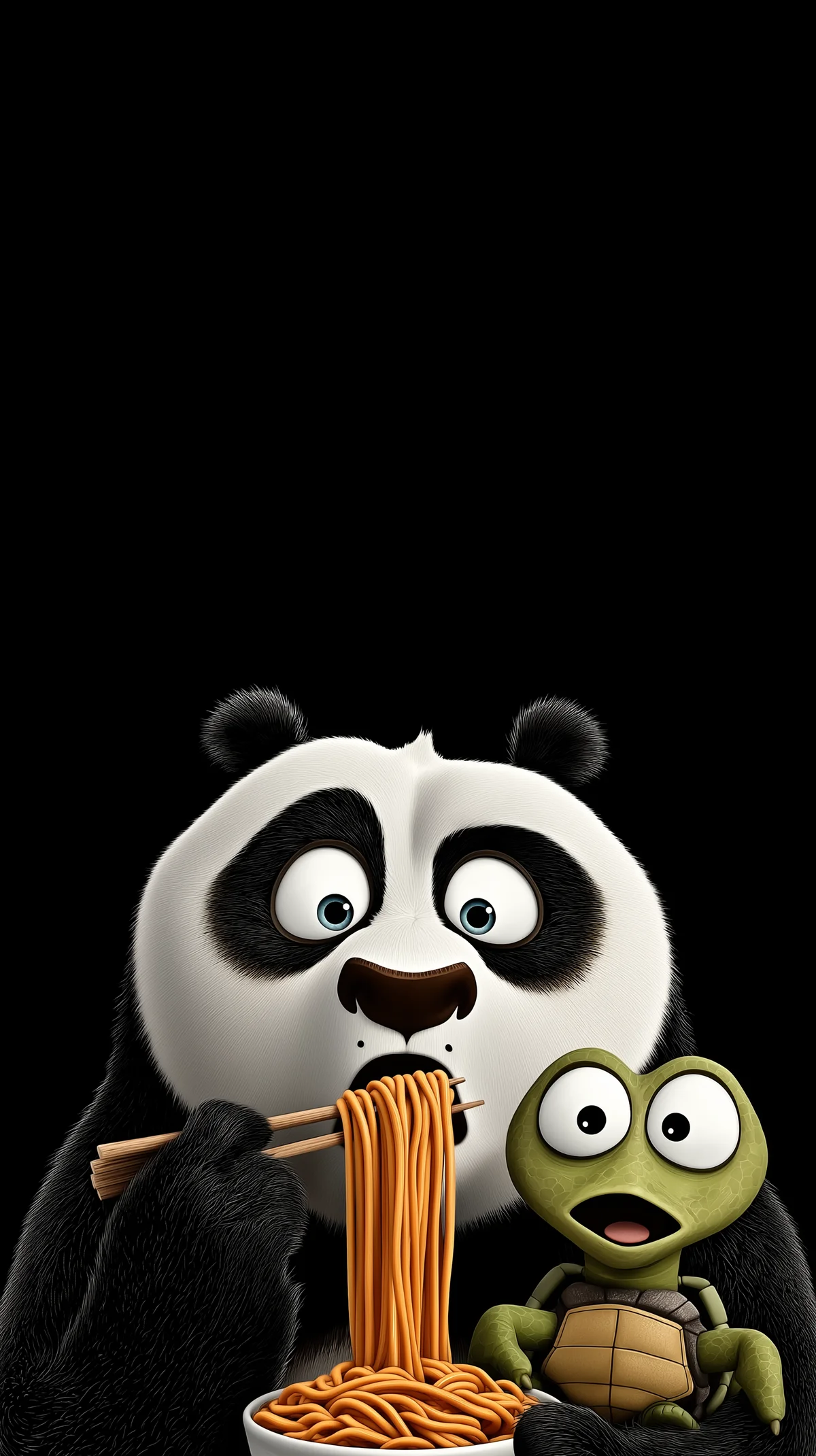 Funny Panda Eating Noodles with Turtle 3D Wallpaper wallpaper - 3D Wallpaper | Picmaze