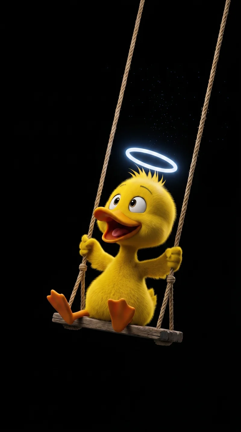 Cute Halo Duck Swing Wallpaper in Dark Aesthetic Style - Duck Wallpapers mobile Wallpaper | Picmaze