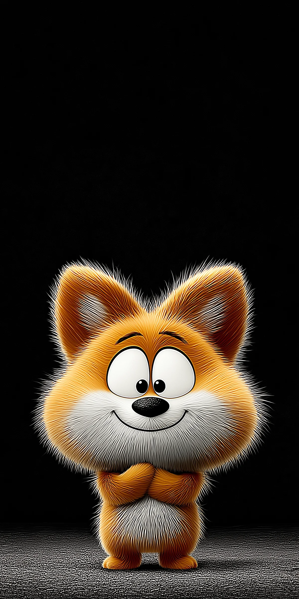 Fluffy Cartoon Fox Wallpaper for AMOLED Phone Screens wallpaper - ios wallpapers | Picmaze
