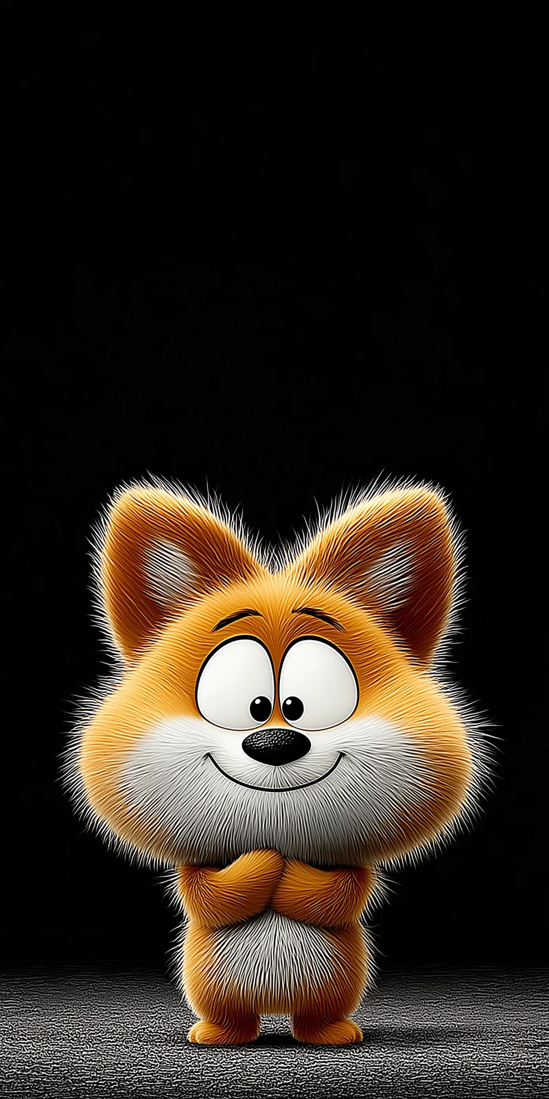 Fluffy Cartoon Fox Wallpaper for AMOLED Phone Screens - ios wallpapers mobile Wallpaper | Picmaze