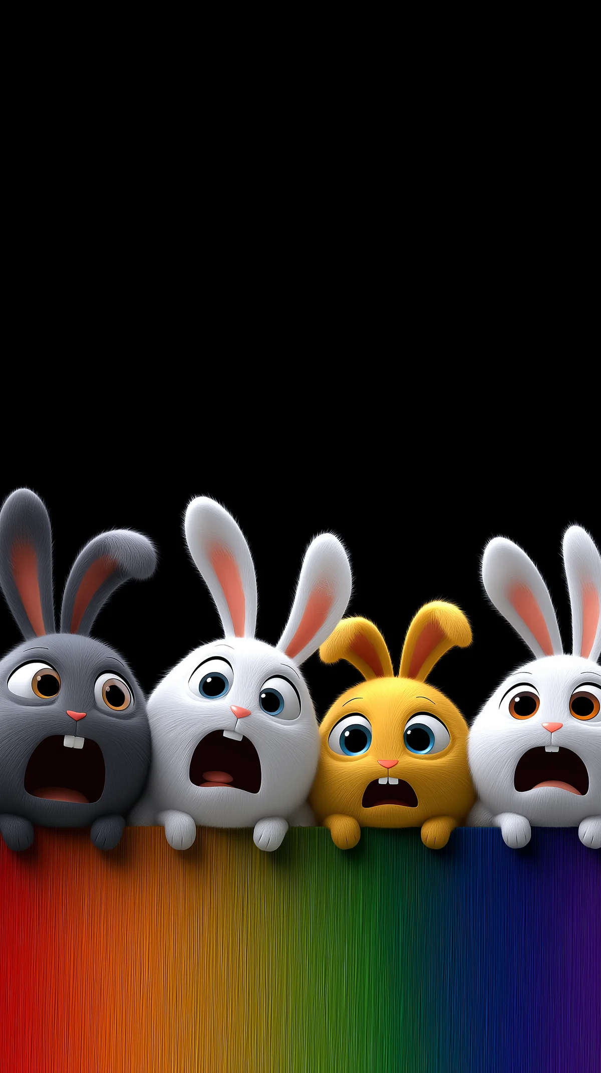 Funny Cute Bunny Wallpaper with Rainbow Edge and Dark Space wallpaper - Bunny Wallpapers | Picmaze