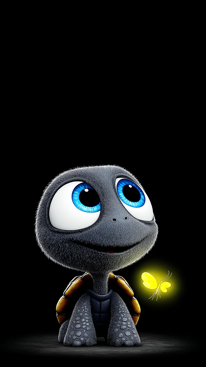 Cute Baby Turtle Wallpaper with Glowing Butterfly HD - Turtle mobile Wallpaper | Picmaze