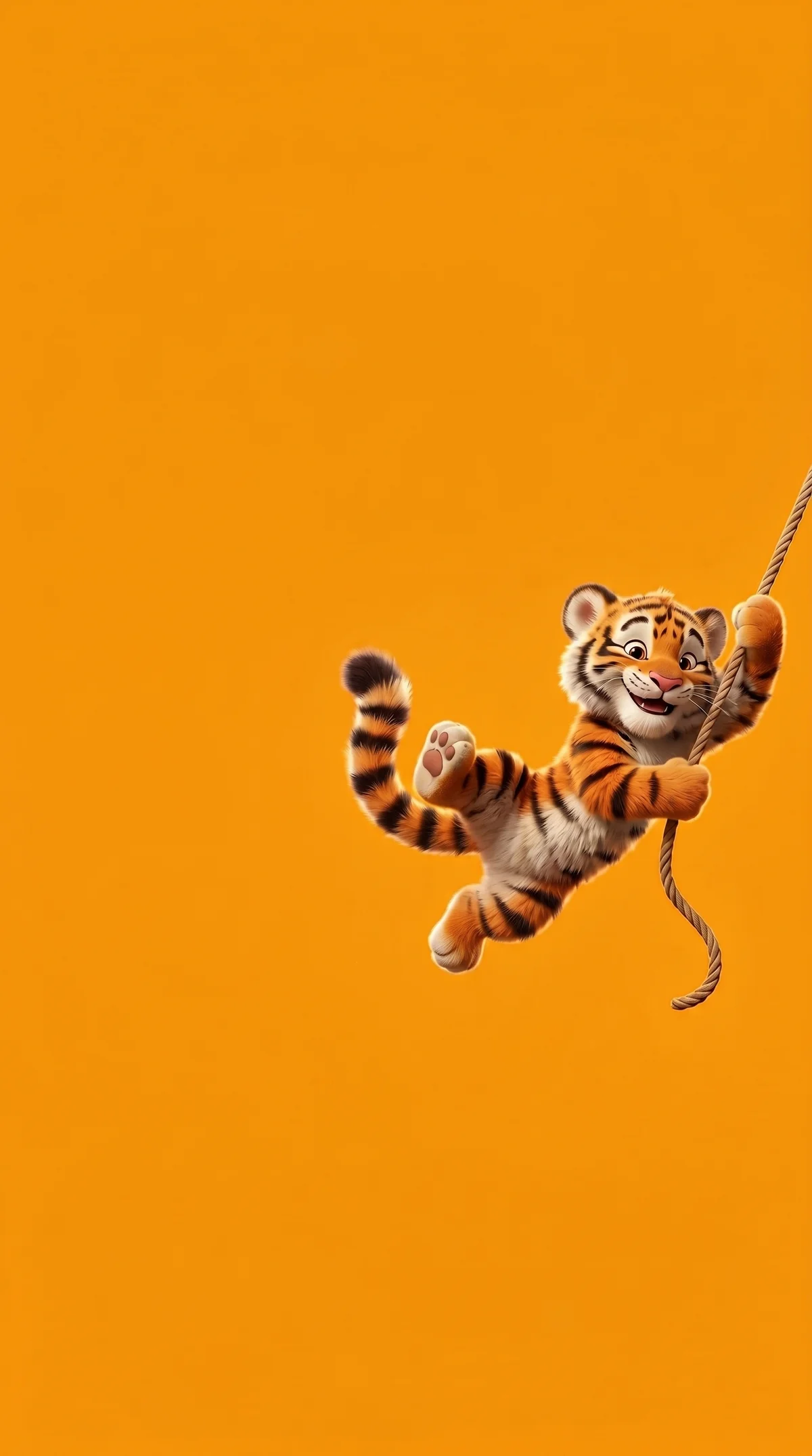 Cute Tiger Cub Swinging Rope Wallpaper for Mobile wallpaper - Cute Animal Wallpapers | Picmaze