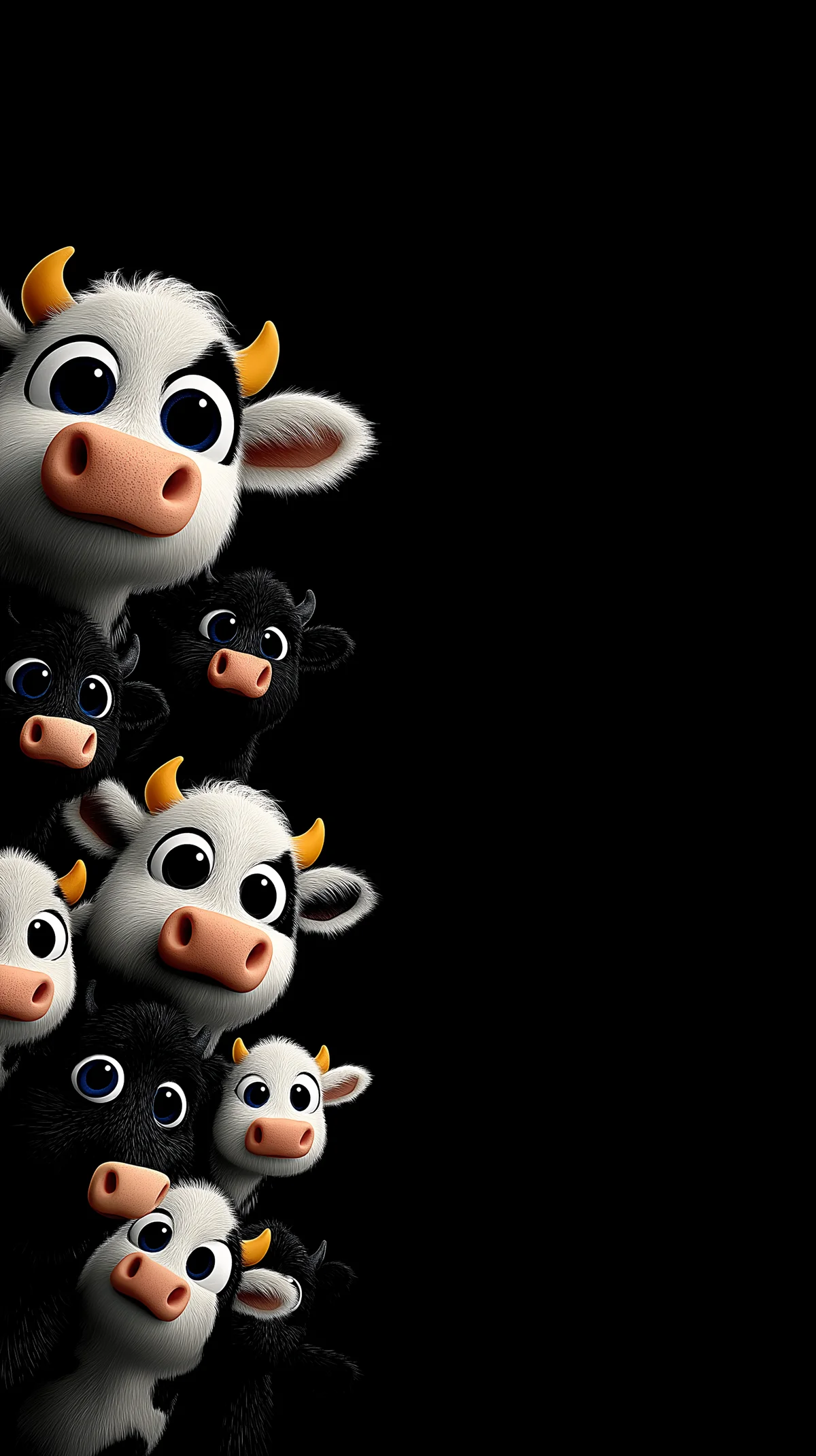 Cute Cartoon Cow Wallpaper with Side Peek Layout wallpaper - cow | Picmaze