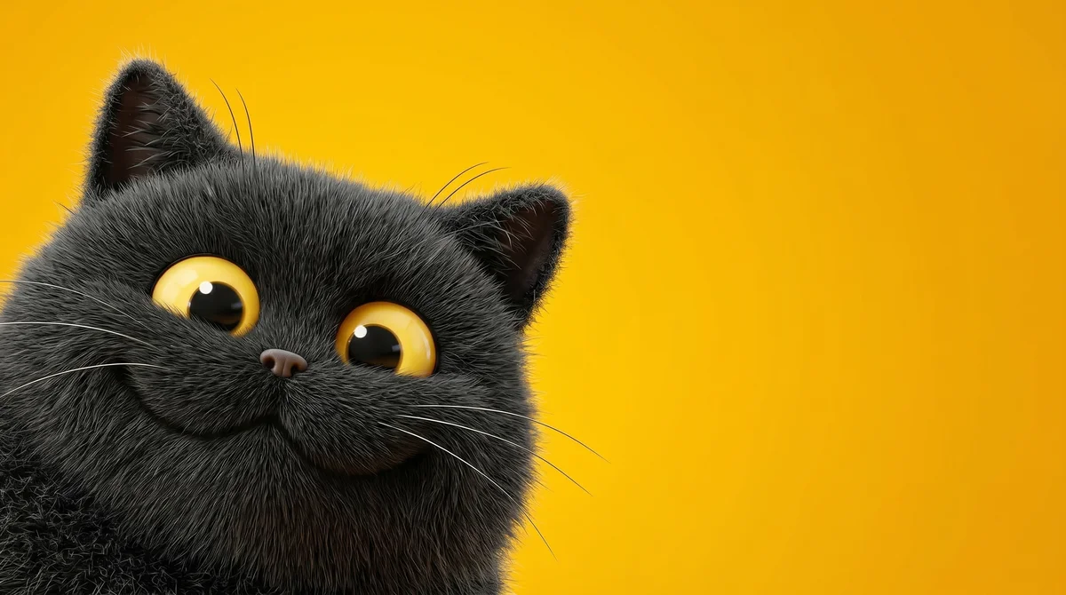 Curious Black Cat Peek from Corner on Yellow Background wallpaper - Cat Wallpapers | Picmaze
