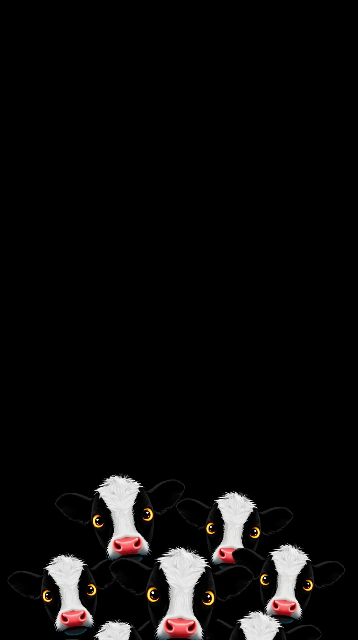 Dark Minimal Cow Wallpaper with Glowing Amber Eyes wallpaper - cow | Picmaze