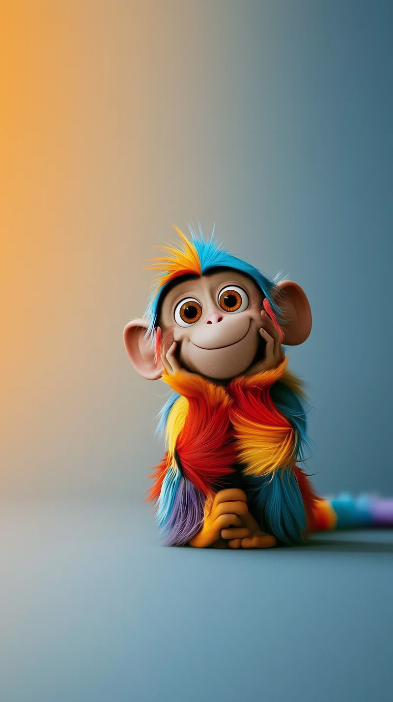Colorful Animated Monkey Smiling 4K Phone Wallpaper Wallpaper | Picmaze