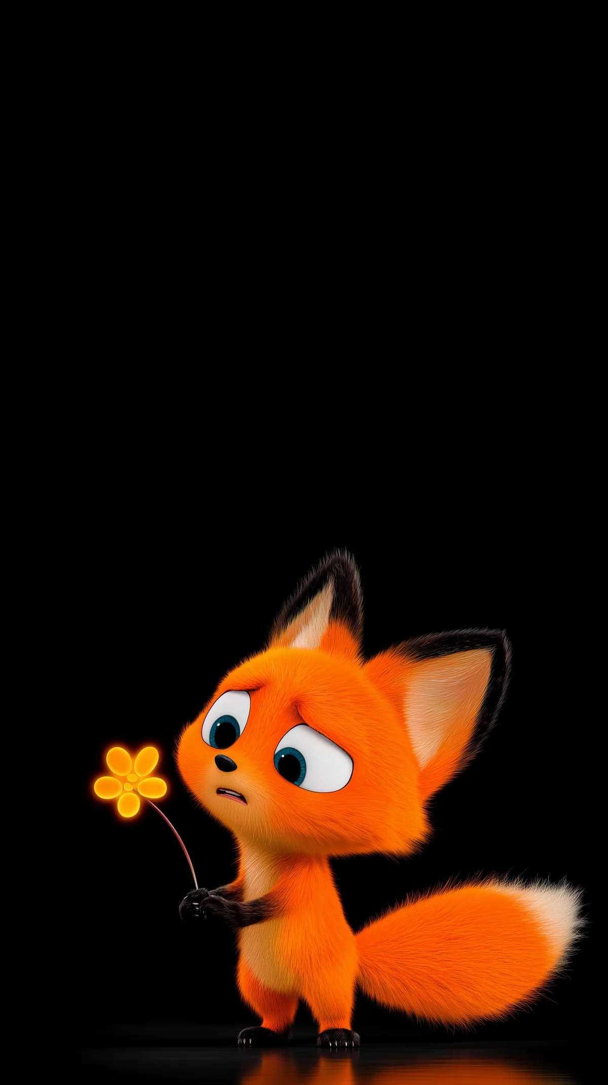 Cute Orange Fox Wallpaper with Glowing Flower Art wallpaper - Cute Animal Wallpapers | Picmaze