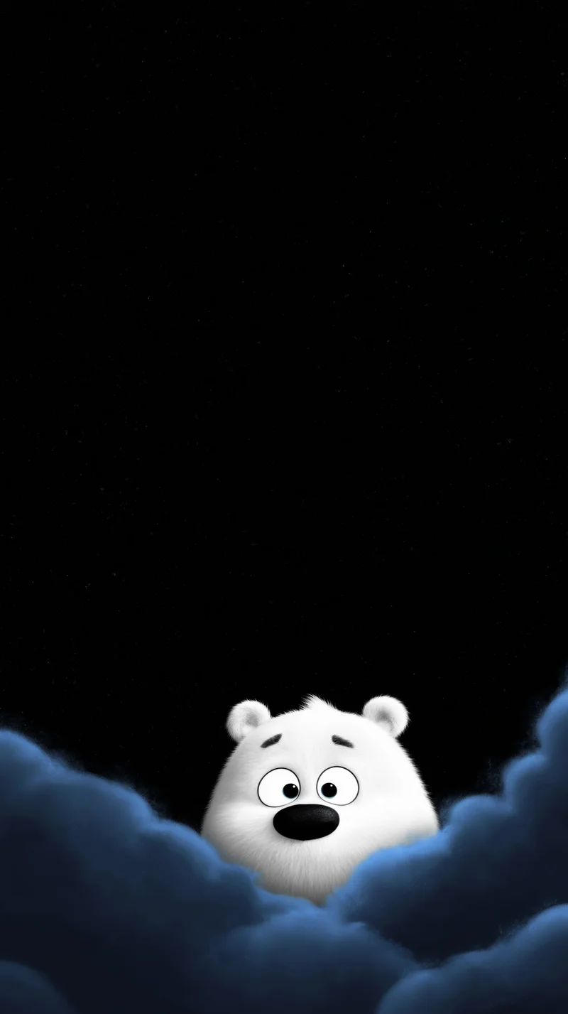 Cute Polar Bear Cloud Wallpaper for Minimal Dark Screens - polar bear wallpapers mobile Wallpaper | Picmaze
