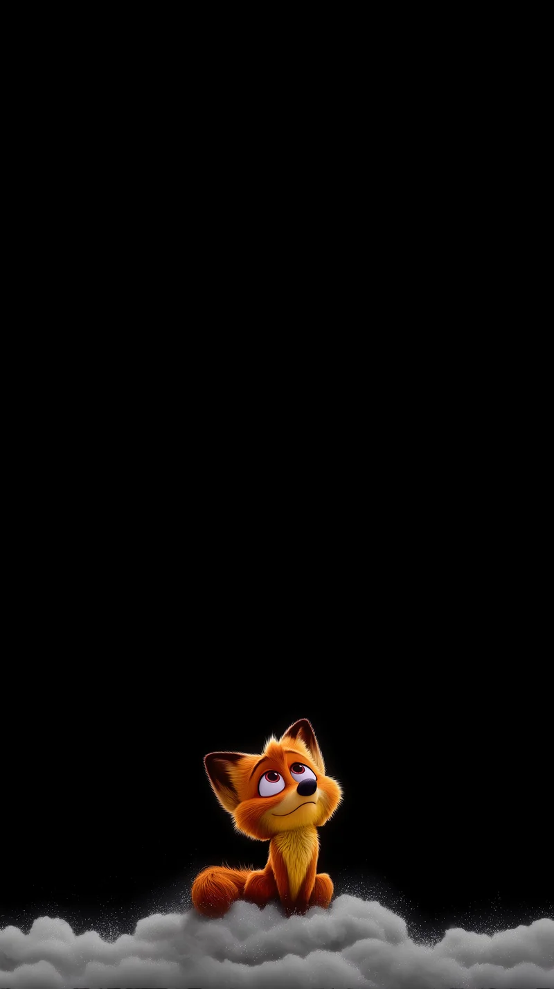 Dreamy Cute Fox Wallpaper Sitting on Soft Cloud Night - Cute Animal Wallpapers mobile Wallpaper | Picmaze