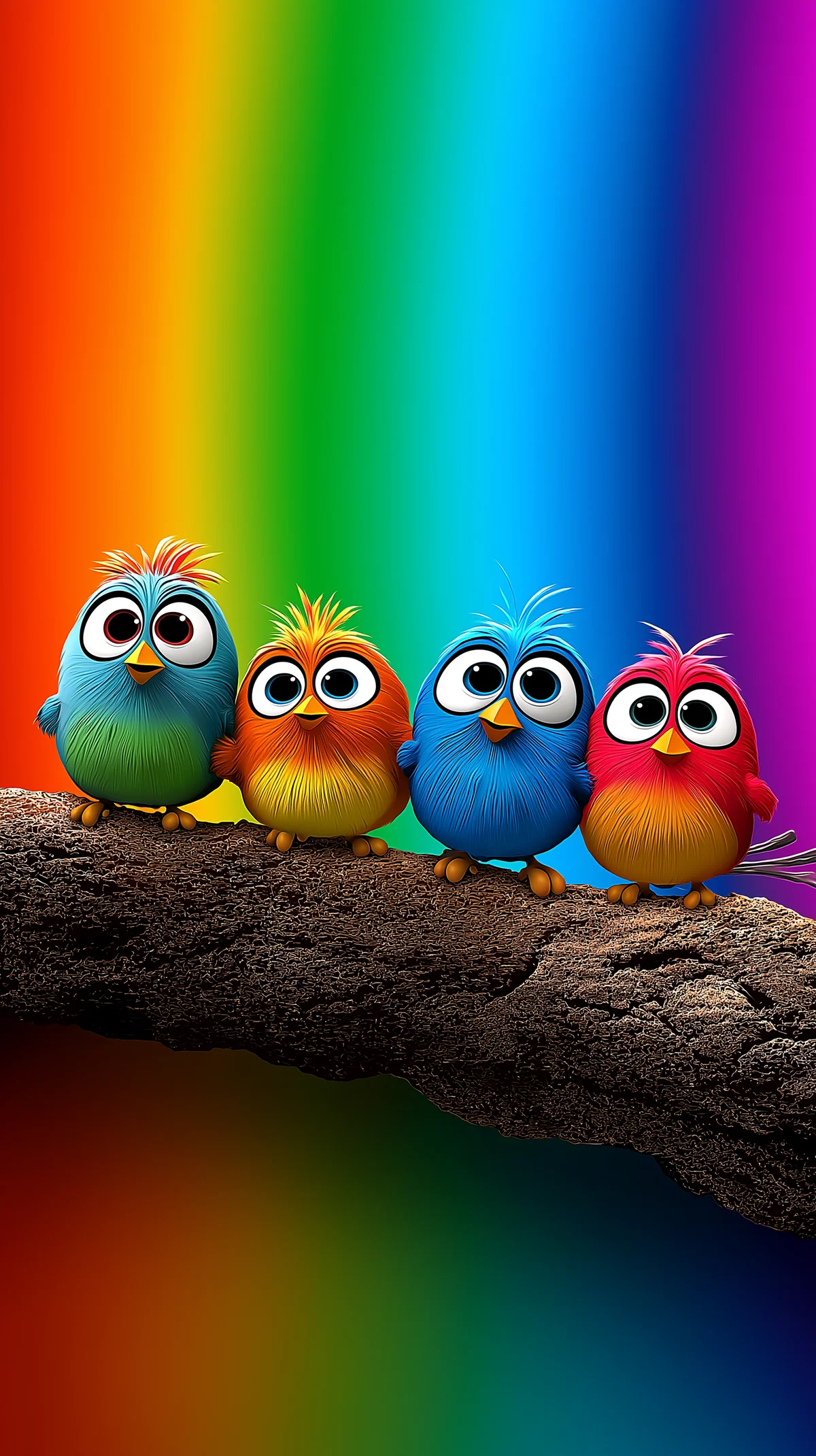 Vibrant Cute Birds Rainbow Background Aesthetic Wallpaper wallpaper - Bird Wallpapers | Picmaze