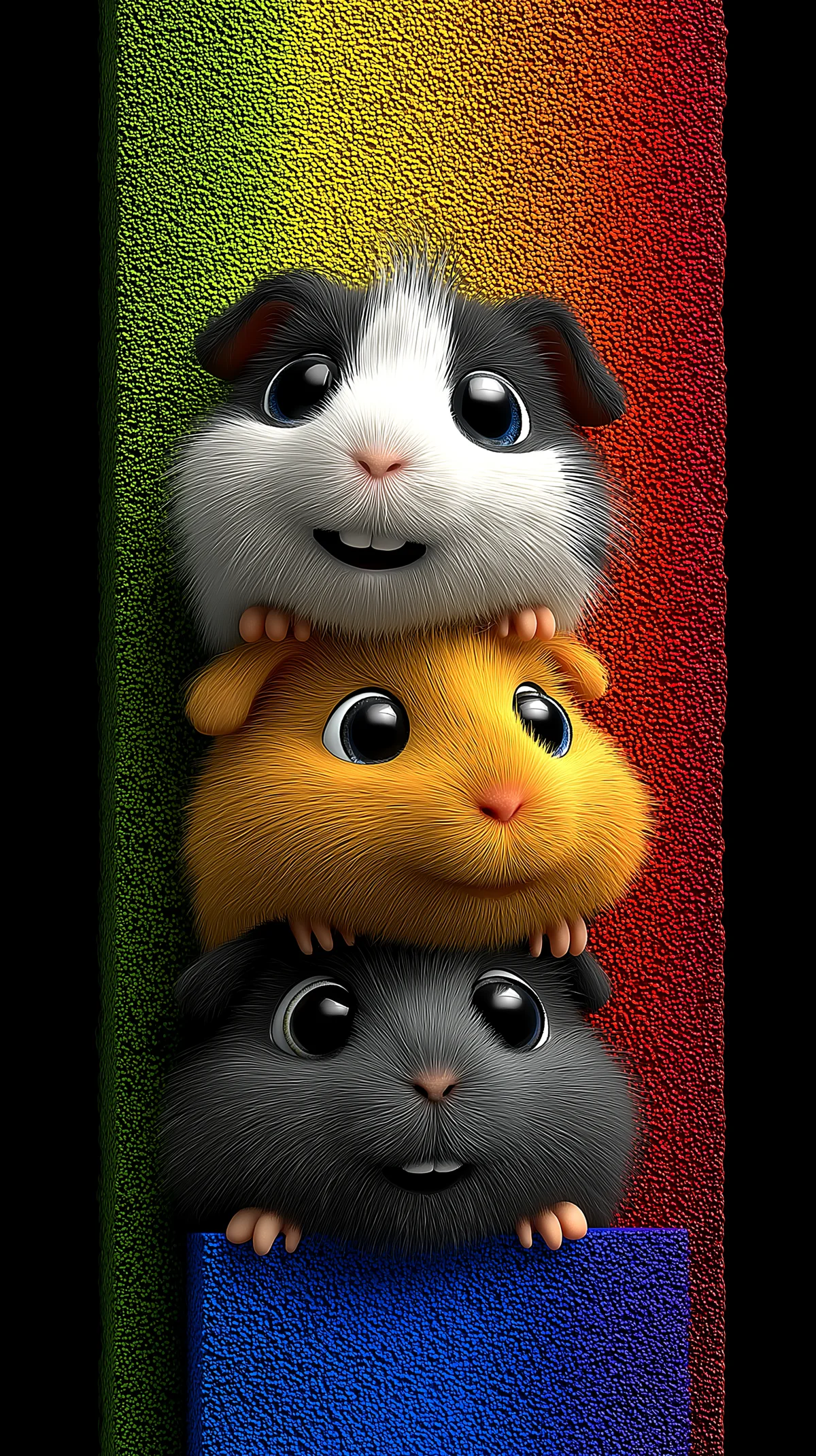 Stacked Cute Guinea Pig Wallpaper with Rainbow Colors wallpaper - Cute Animal Wallpapers | Picmaze