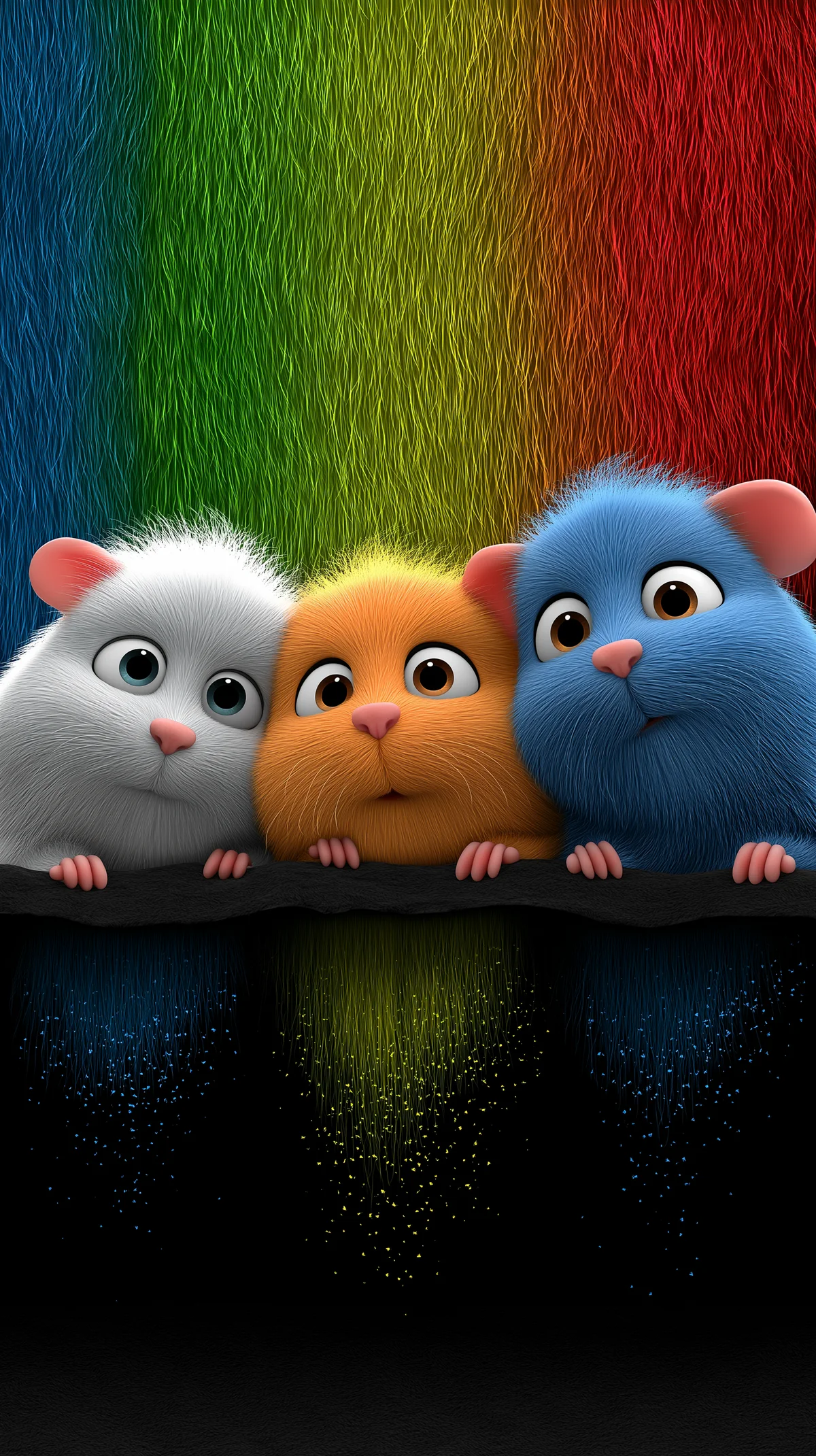Colorful Cute Hamster Trio Rainbow Wallpaper in 4K wallpaper - Cute Hamster wallpapers | Picmaze