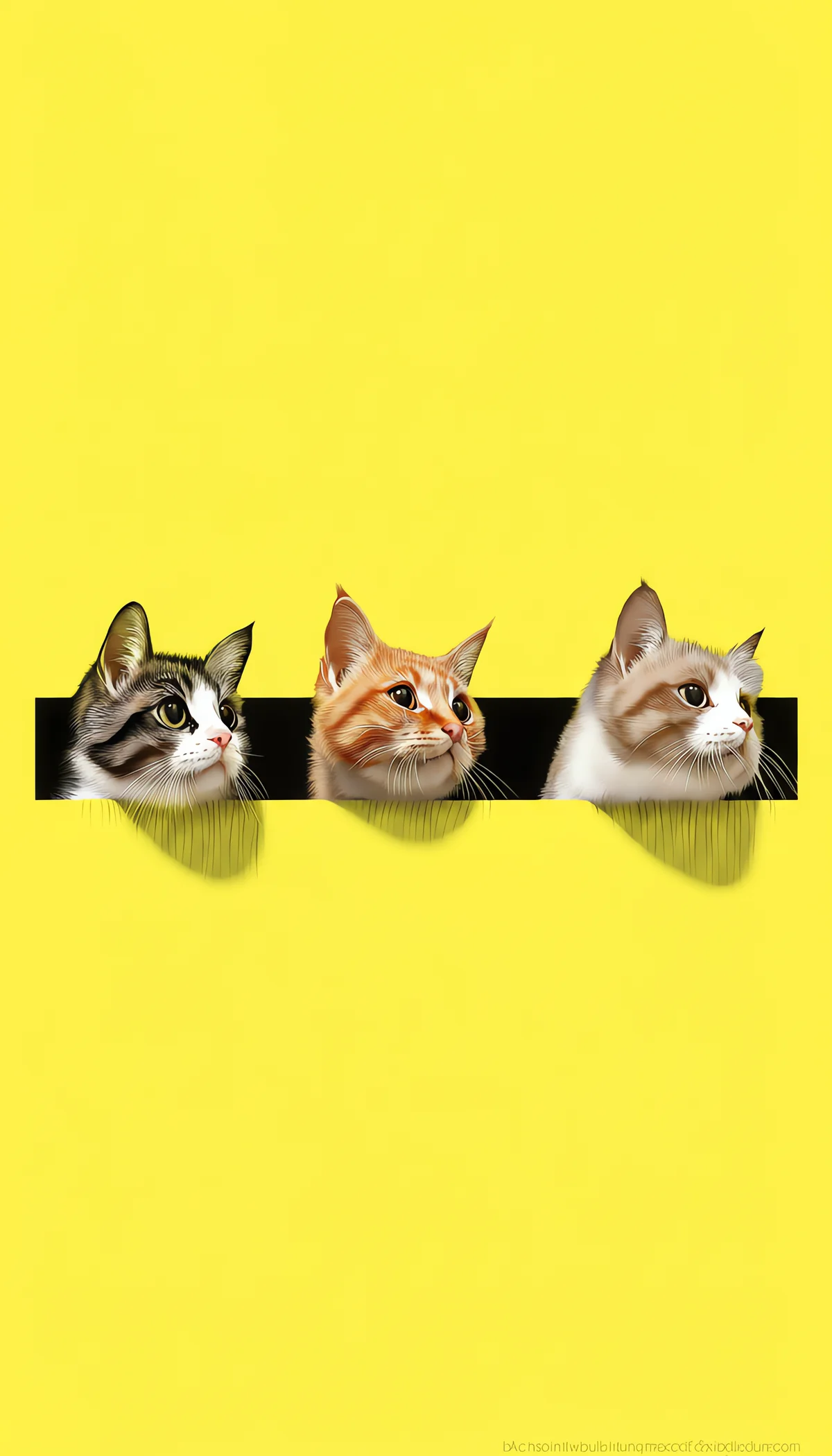 Minimal Yellow Cat Wallpaper with Cute Peek Design wallpaper - Cat Wallpapers | Picmaze