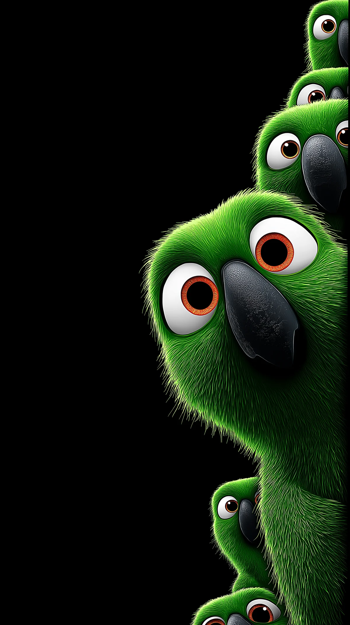 Close-Up Green Parrot Eyes Minimal Dark Wallpaper wallpaper - parrots | Picmaze