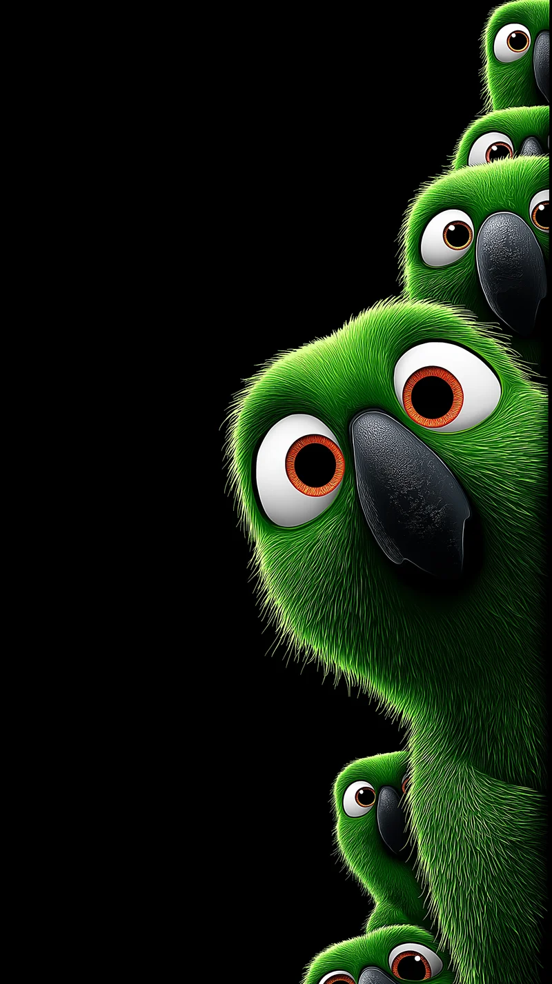Close-Up Green Parrot Eyes Minimal Dark Wallpaper - parrots mobile Wallpaper | Picmaze