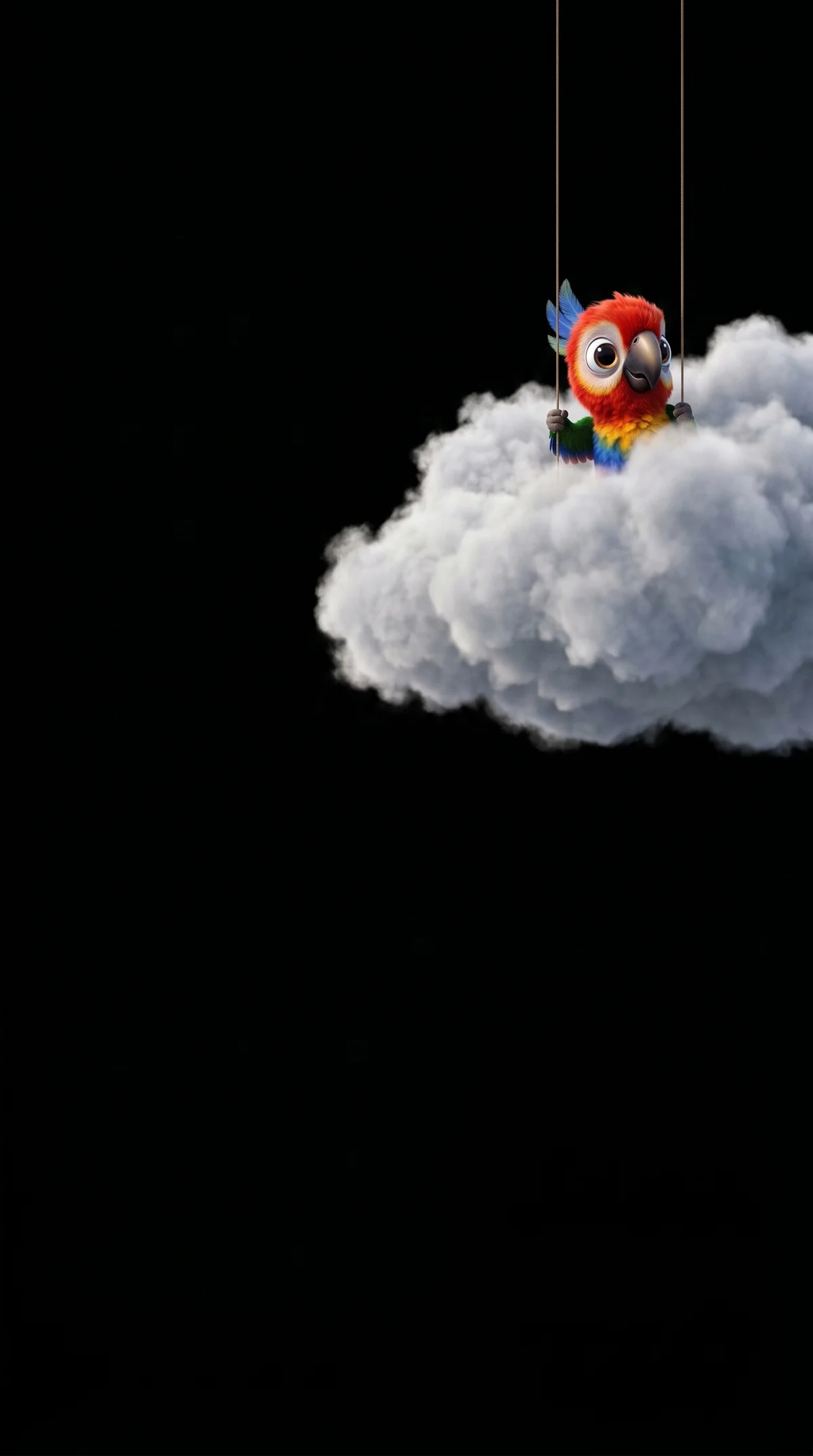 Cute Parrot on Cloud Minimal Black Wallpaper HD wallpaper - parrots | Picmaze