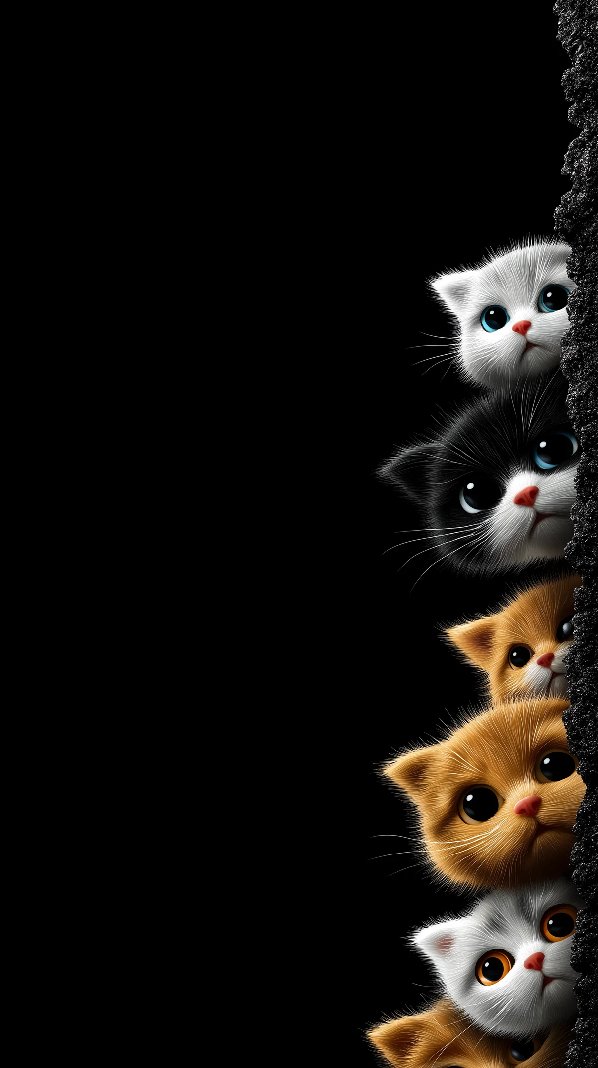 Cute Kittens Peeking Side Wallpaper 4K Black Background wallpaper - Cat Wallpapers | Picmaze