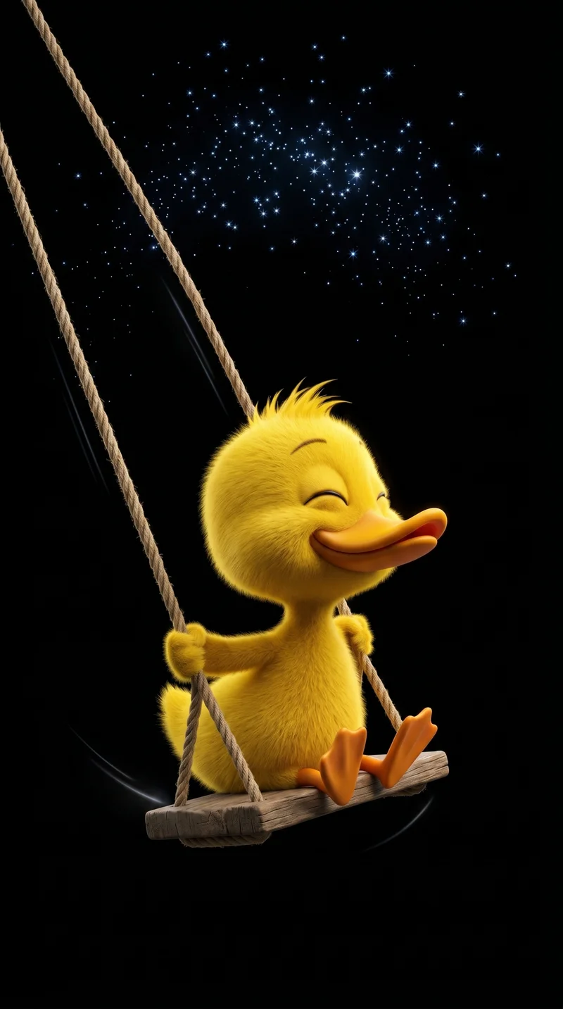 Happy Duck Swing Wallpaper with Dark Aesthetic Glow - Duck Wallpapers mobile Wallpaper | Picmaze